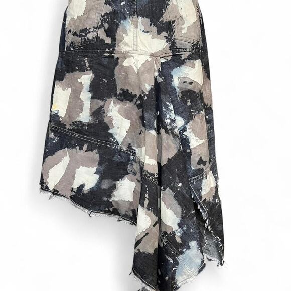 DIESEL Asymmetrical Deconstructed S/M Denim Maxi Skirt Grunge Y2K Avant Garde - Picture 1 of 8